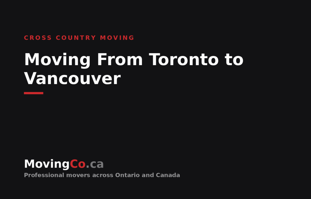 Moving From Toronto to Vancouver